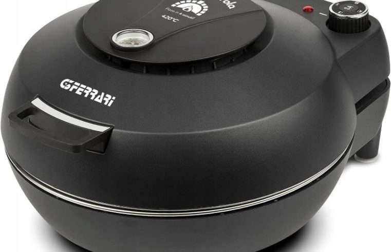 Електрическа фурна за пица 98H5E5SP7FL, 420°C, 1200 W, корпус от неръждаема стомана, камък и аксесоари, черна, лопатки O28 см
