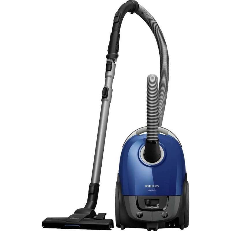 Цилиндрична прахосмукачка Philips 3000 series XD3110, 900W, 3L, черна и синя