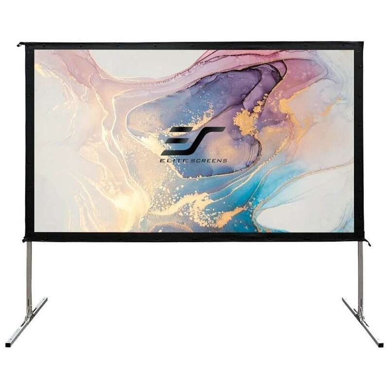 Прожекционен екран Elite Screens Yard-Master 110″, бял, 137,2×243,8см, сгъваема алуминиева рамка
