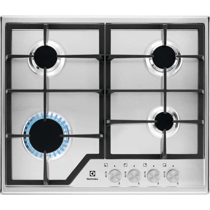 Плот за вграждане Electrolux KGS6426SX, Газ, 4 нагревателни зони, Ел.запалване, Предпазен вентил, Желязна решетка, 60 см, Inox
