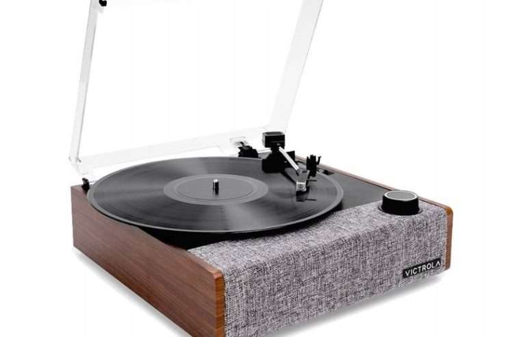 Грамофон Victrola VTA-74 полиран Bluetooth високоговорители черен 32.6×30.7×11.5cm