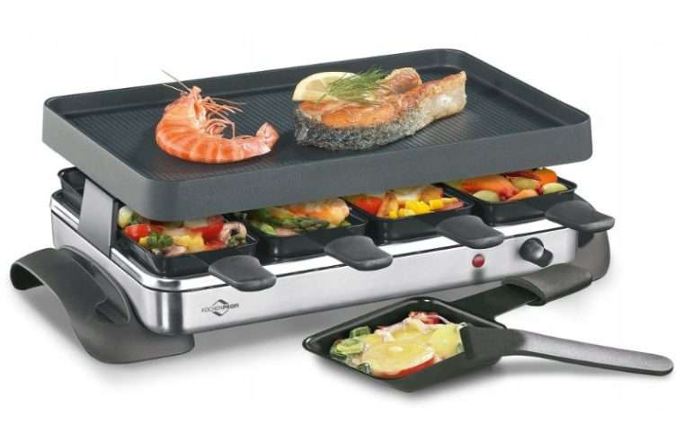 Електрически грил за 8 души, Kuchenprofi, черен, 1200W, 47×24,5см, комплект с 8 тигана и шпатули