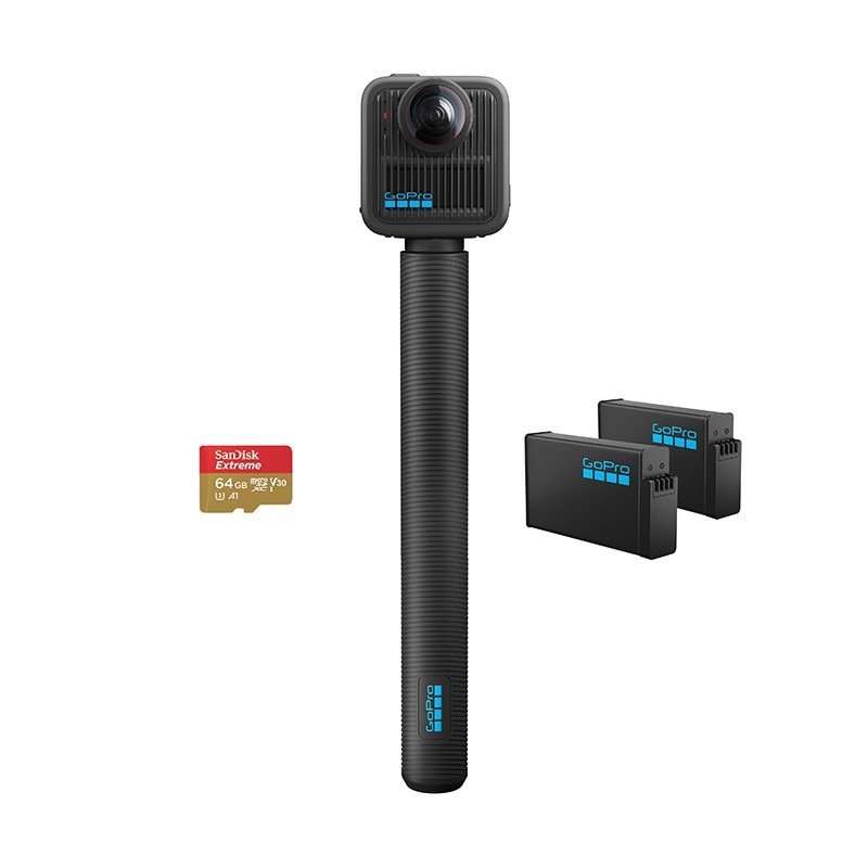Спортна камера GoPro MAX2, 4K, стабилизация, черна, комплект аксесоари