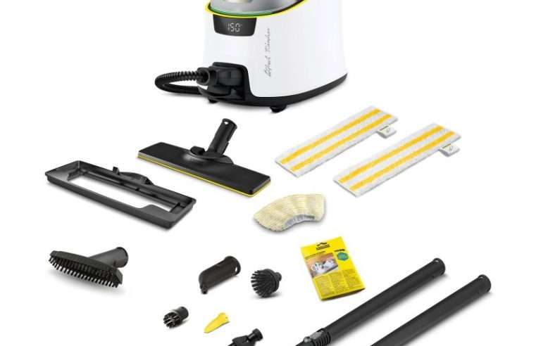Парочистачка Karcher SC 5 Deluxe Signature Line, 1.513-491.0, 2250 W, 4 бара, 3 минути загряване, Капацитет на резервоара 1,3 л, Включва универсална кърпа за подови настилки EasyFix, Бял