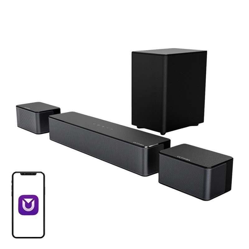 Саундбар Ultimea Poseidon D50 (U2500/T6L2CXQ6) 5.1, 320W, безжичен субуфер, Bluetooth 5.3, HDMI ARC, DSP SurroundX, BassMax, черен