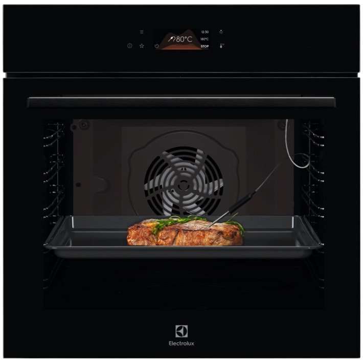 Фурна за вграждане Electrolux LOD8C39Z, 72 л, SteamBake – готвене на пара, Каталитично самопочистване (отзад), 169 предварително зададени програми, Дигитален дисплей, Сензорно управление, Грил, Сензор за готвене, Конвекция, Енергиен клас A+, Черно стъкло