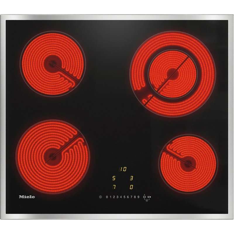 Плот за вграждане Miele KM 6520 FR, Електрическаa, 4 зони за готвене, Stop & Go, Таймер, Inox рамка, 60 см, Черен