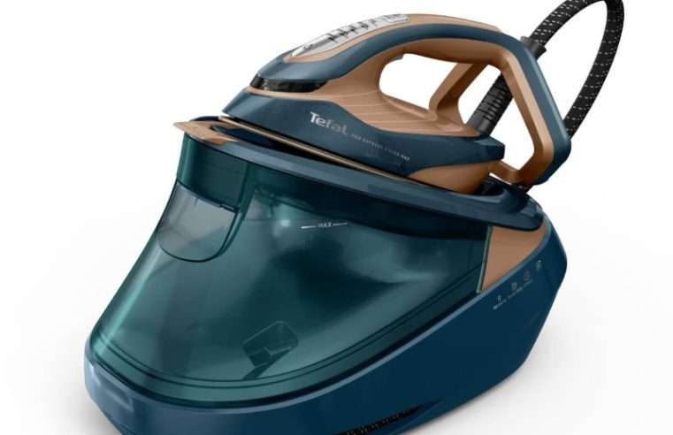 Парна станция Tefal Pro Express Vision Max GV9920E0, 3000W, 9 бара, променлива пара 0-215 г/мин, парен удар 850 г/мин, 1.2л резервоар за вода, вертикална пара, подвижен резервоар за вода, зелен и бронзов
