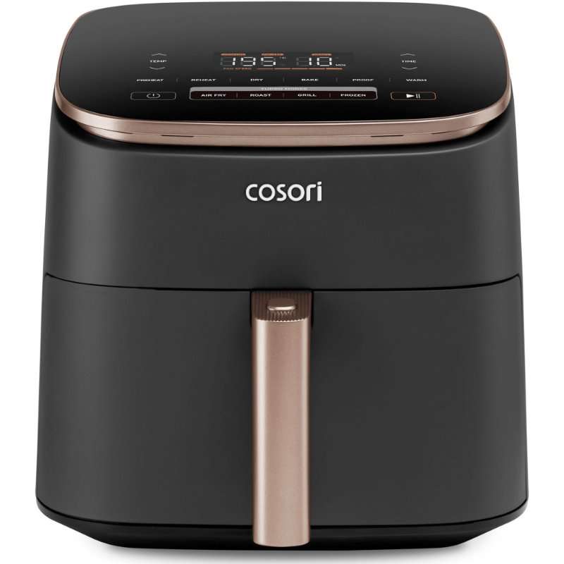 Фритюрник с горещ въздух Cosori TurboBlaze Chef Edition, 1700 W, 6 л, 9 програми, DC мотор, Керамичен, Черен