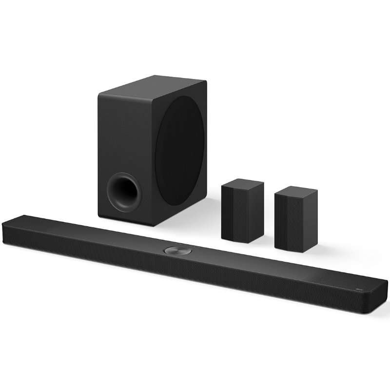 Саундбар LG S90TR, 7.1.3, 670W, Dolby Atmos, DTS:X, Wi-Fi, Airplay2, Комплект за безжична връзка, 2 канала, Безжичен субуфер, HDMI, USB, Черен
