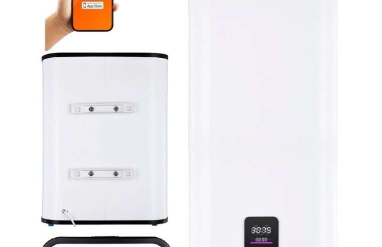 Бойлер електрически Warmtec BP100 100л 2000W Wi-Fi тънък бял 52.5x28x120.5см