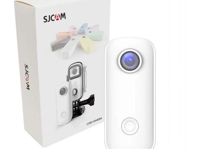 Спортна камера SJCAM C100+ бяла, 1440p, WiFi, водоустойчива 60x26x20mm