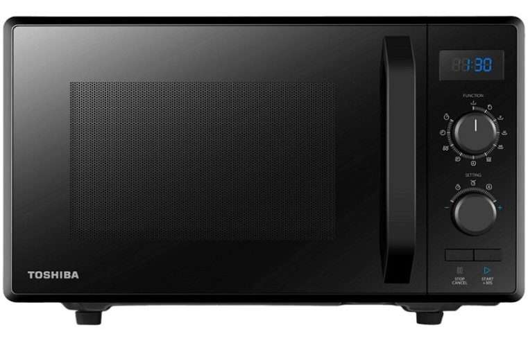 Микровълнова фурна Toshiba, MW2-AG23P(BK), SDA, 3 в 1, Грил, Комбиниран котлон, LED светлина, 900 W, Грил 1050 W, Програма за пица, Черен