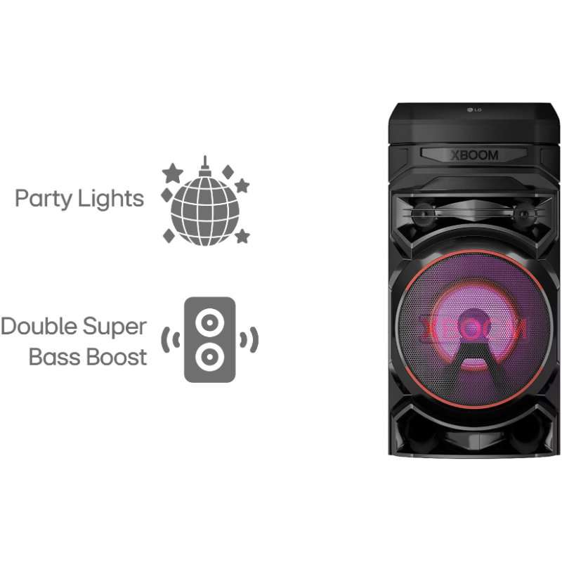 Аудио система LG XBOOM RNC5, Bluetooth, FM радио, Караоке, Wireless Party Link, Double Bass-Boost, Черен