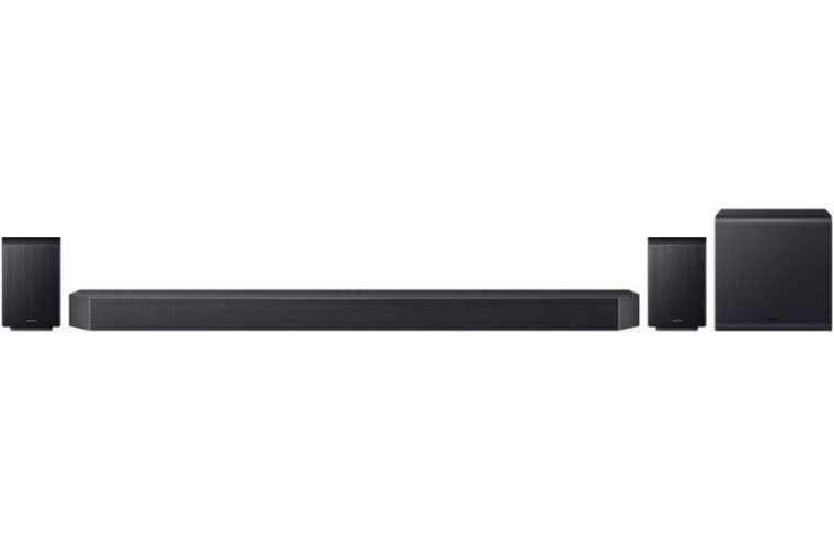 Саундбар Samsung HW-Q990F, 11.1.4, 756W, Bluetooth, Wi-Fi, комплект за субуфер и безжична връзка, безжичен Dolby Atmos, HDMI 2.1 eARC, Черен титан