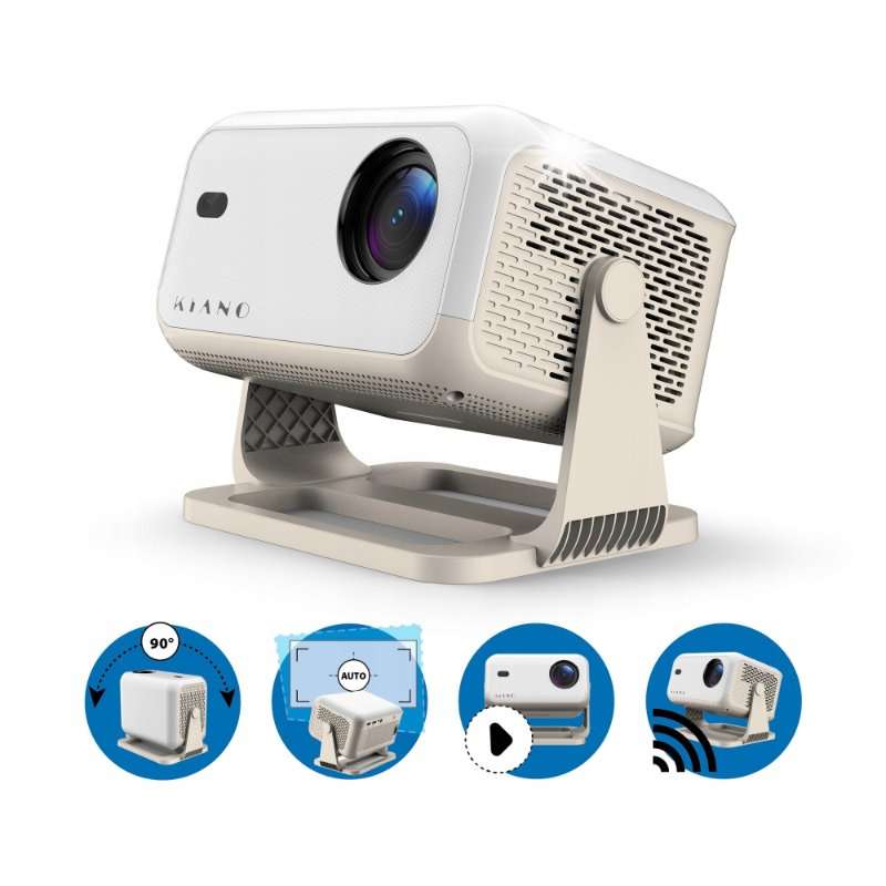 Видеопроектор Kiano KVC01, 1920×1080 FHD, 250-350 ANSI лумена, Bluetooth, 40-200 инча