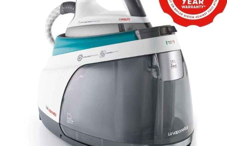 Гладачна станция Polti La Vaporella XT100C, Алуминиева гладеща повърхност, 2350 W, 1.5 л, бойлер 7.5 бара, Помпа 15 бара, Функция за импулсно подаване на пара 500 гр, Бяло/зелено