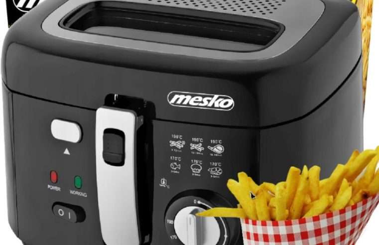 Електрически фритюрник Mesko MS4908, 1800W, 2,5L, регулируема температура, комплект с кошница за пържене