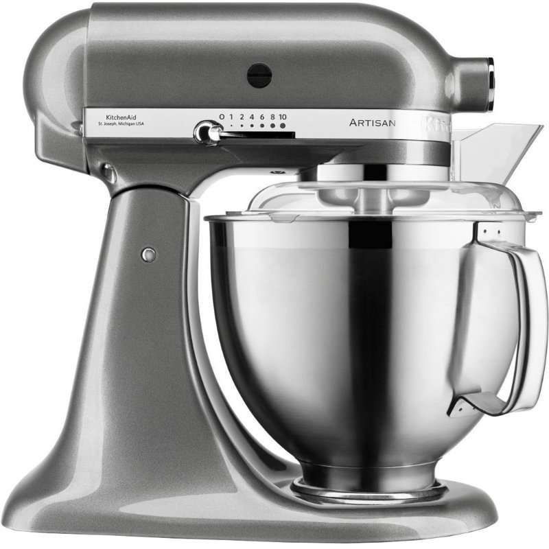 Планетарен миксер Artisan Elegance KitchenAid 5KSM185PSEMS, 300 W, Купа 4.8 л, Сребрист