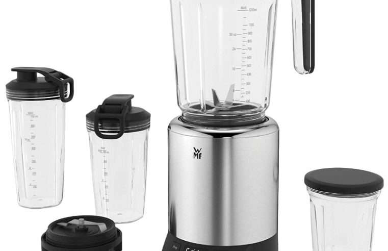 Блендер WMF 416530011, 1200 W, Функция Pulse, 6 скорости, 3 програми, LCD дисплей, 2 контейнера, Инокс