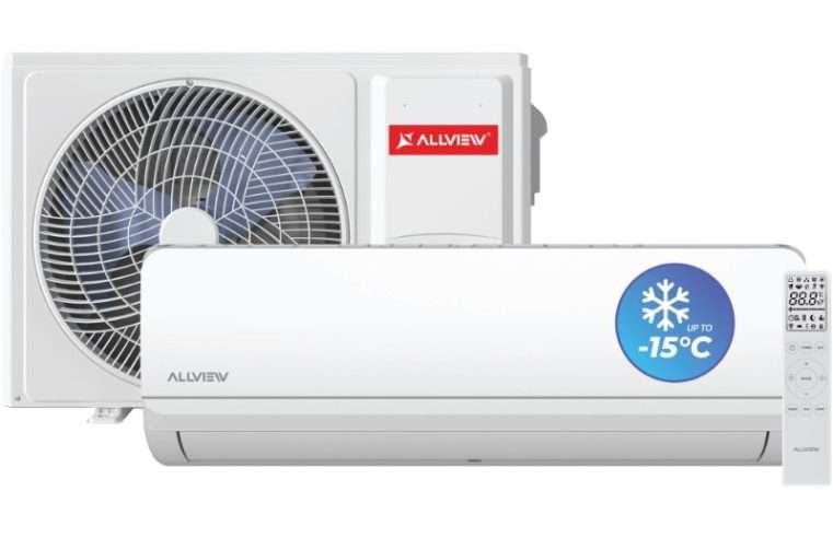 Климатик Allview 9000 BTU WI-FI, Клас A++/A+, Комплект за монтаж 3 м, Режим Sleep, Eco режим, Sensy 09, Бял