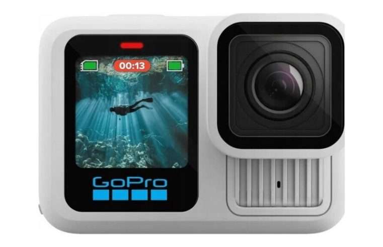 Спортна камера GoPro HERO13 Polar White, 27MP, 5.3K, бяла, 71.8×50.8×33.6mm