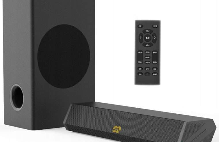 Комплект тонколони Mozos GS-BAR 60W саундбар субуфер черен 42×10.9×7.2cm 15x20x37.2cm