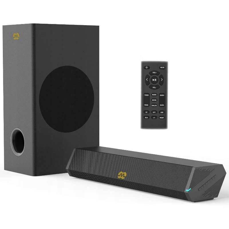 Комплект тонколони Mozos GS-BAR 60W саундбар субуфер черен 42×10.9×7.2cm 15x20x37.2cm