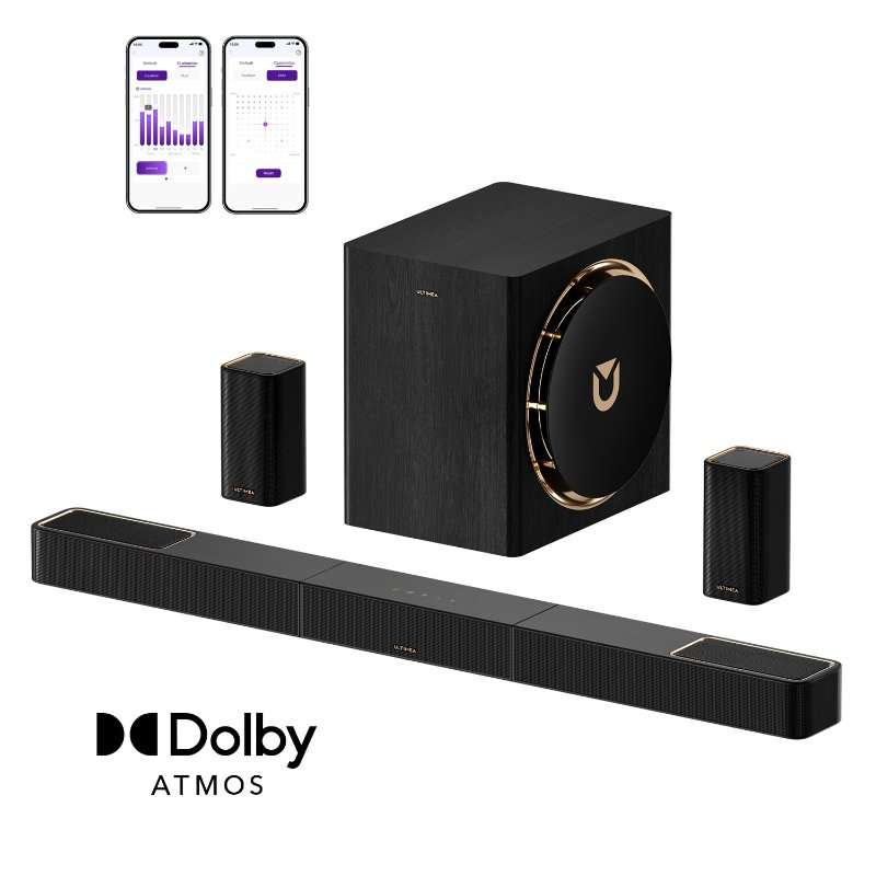 Ultimea Skywave X60 Soundbar, 7.1.4-канална система за съраунд звук Dolby Atmos, 840 W, 360° SurroundX звук, аудио предаване без загуби