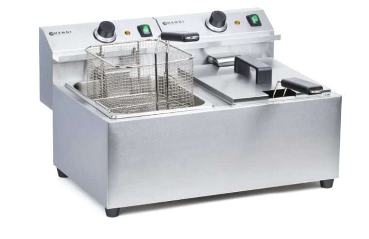 Двоен фритюрник Hendi Mastercook, Електрически, 2×8 литра, Неръждаема стомана, 2x3500W