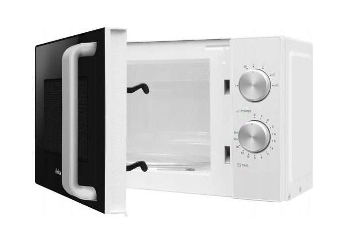 Микровълнова фурна Amica AMGF20M1W, 20L, 800W, минималистичен дизайн, черно-бяла, 45,2×26,2×35см