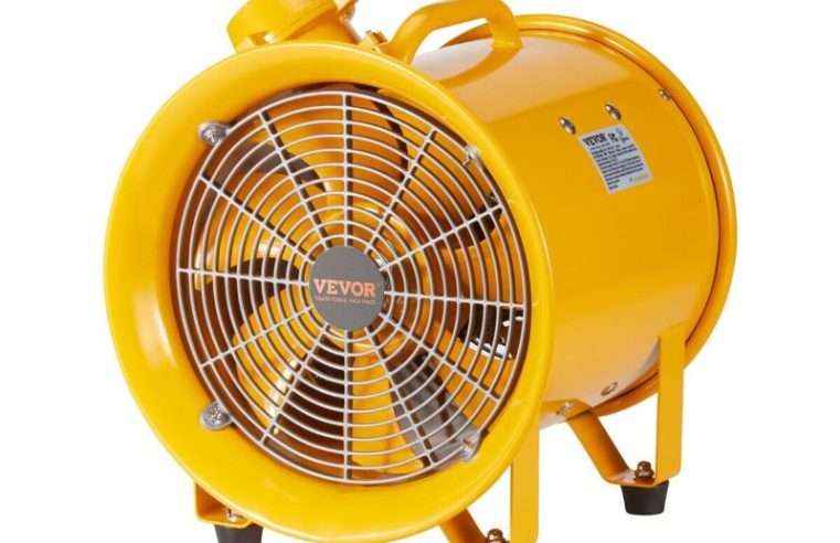 Преносим вентилатор VEVOR, 304.8мм, 550W, 2500CFM, 3м захранващ кабел, индустриален дизайн