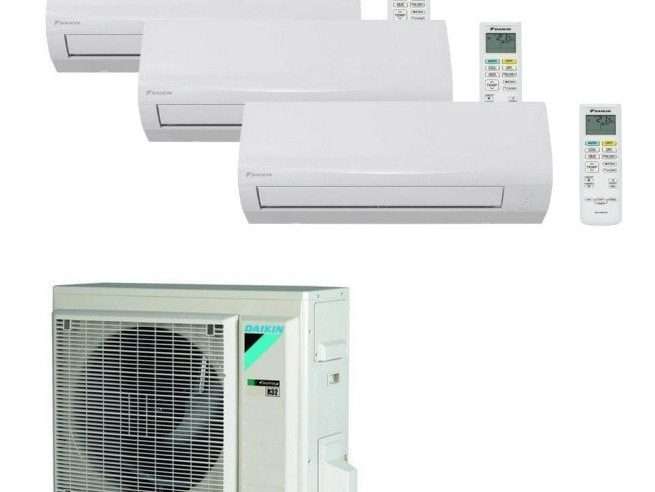 Климатик тройна сплит система Daikin Sensira 2×9000 + 12000 BTU, Wi-Fi включен, 5 години гаранция, 3MXF68A + 2xCTXF25C + CT