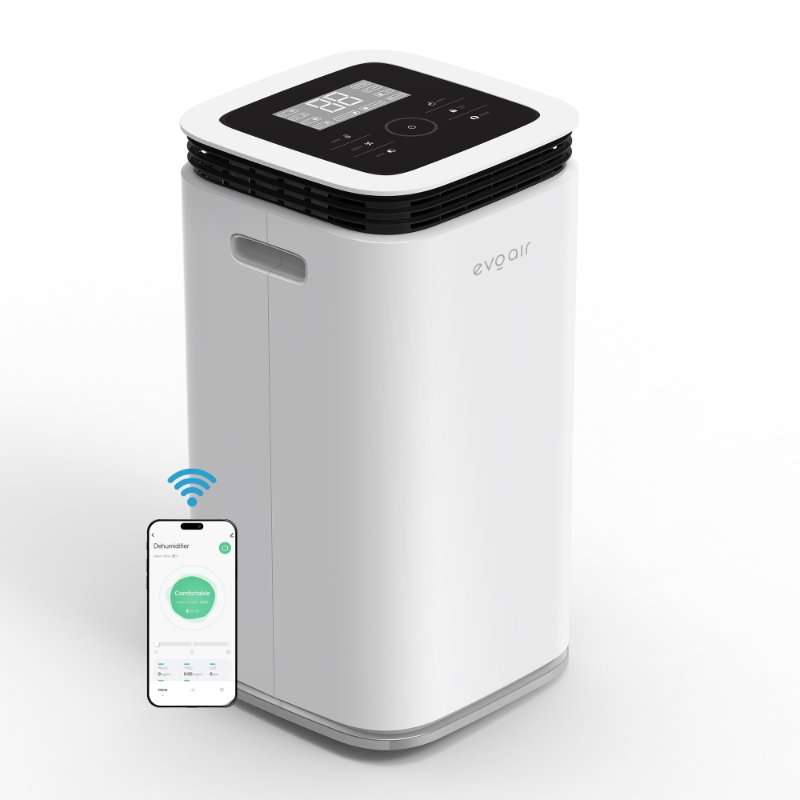 Изсушител Evoair, FlexyDry 16 Smart, 16л/24ч, Сензор за Влажност, Функция Йонизация, Сушене на Дрехи, Резервоар 2.2л, Бял