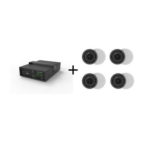 Аудио комплект Vivolink Audiopack 8 W128918135, субуфер 8″ 50W и 4 вградени таванни високоговорителя, черен/бял