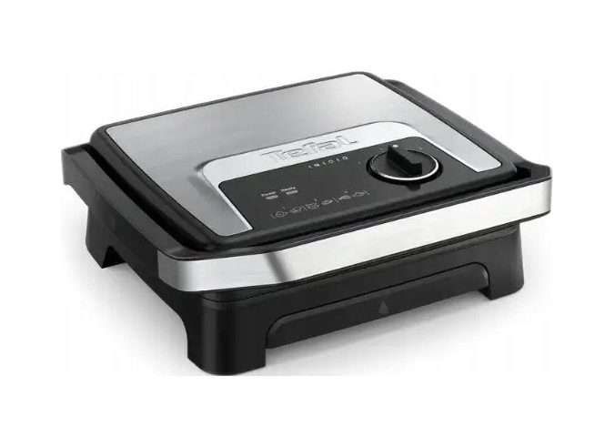 Електрически грил Tefal GC272D, 2000W, незалепващо покритие, сребристо-черен, 36.6×13.2×33.7см