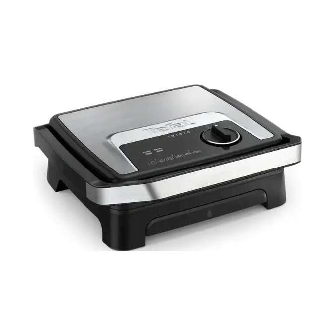 Електрически грил Tefal GC272D, 2000W, незалепващо покритие, сребристо-черен, 36.6×13.2×33.7см