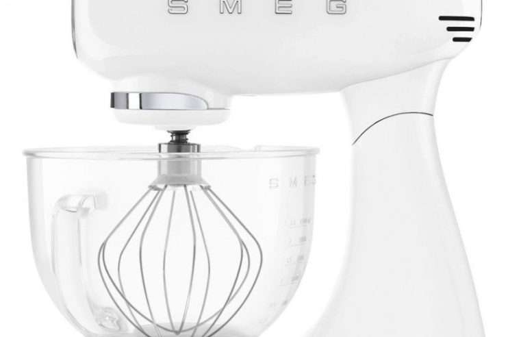 Планетарен миксер SMEG SMF15WHEU, 1000 W, 4.8 л, 10 скорости, Директно задвижване, Крачета против хлъзгане, Бял
