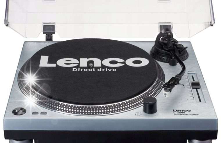 Грамофон Lenco L-3809ME, ръчен, 33 1/3 RPM и 45 RPM, USB, 415x150x333mm, сребрист