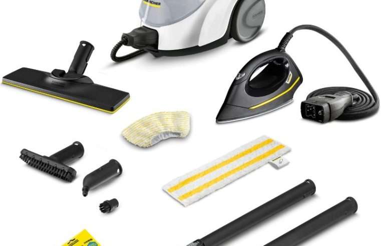Парочистачка Karcher SC 5 EasyFix Iron EU, 1.512-661.0, 2250 W, 4,2 бара, 1,5 л, Нагряване 3 мин, Съдържа универсална кърпа EasyFix White, Прах за отстраняване на котлен камък, Ютия под налягане EasyFinish, Бял/Черен
