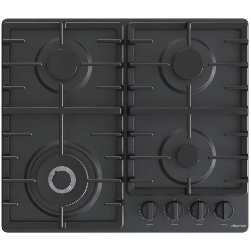 Вграден плот HISENSE GM663BHF, Газ, 4 горелки, Wok, Черен