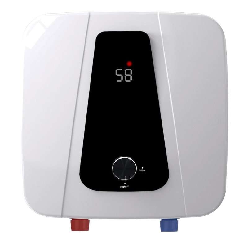 Електрически бойлер Hydroland PR37LXA6NQFXE, 15 L, 2000 W, вертикален монтаж, долно свързване, LED дисплей, термостат 25–75°C, IPX4, бял