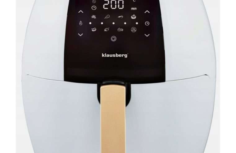 Фритюрник без мазнина Klausberg KB-7709 (NCQ59WV37) 1800 W, 7,7 L, 7 предварително зададени програми, LCD тъч панел, купа от неръждаема стомана T304, подвижна кошница, зелен