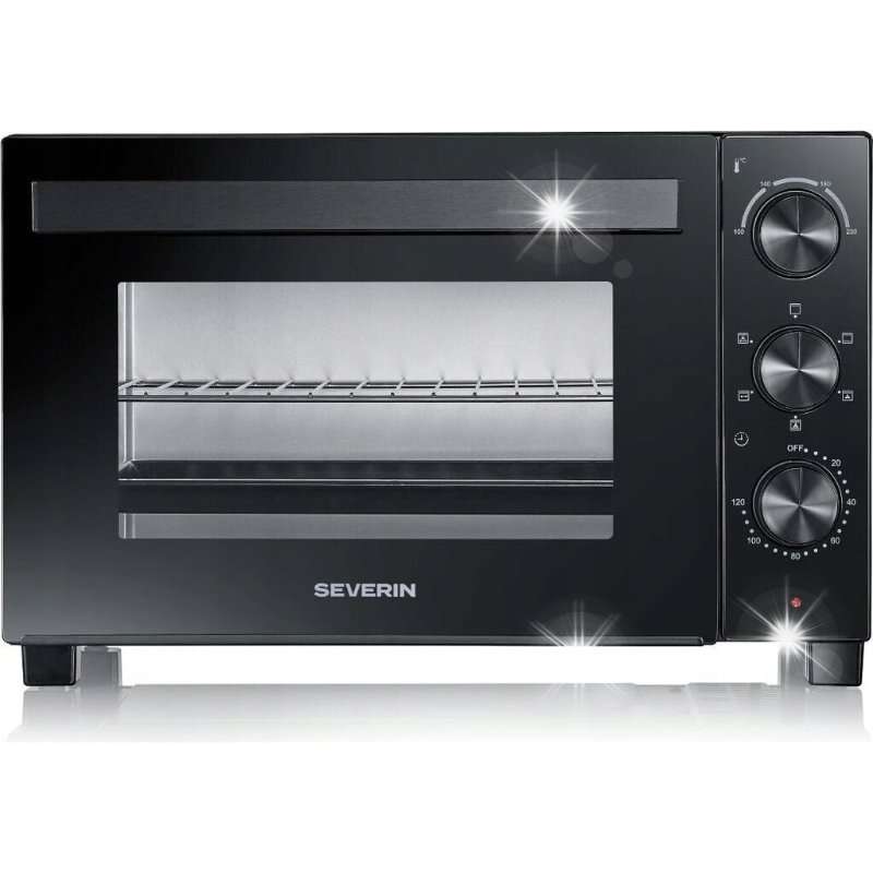 Електрическа фурна Severin TO 2075, 30л, 1600W, инокс-черна, 45.3×34.5×40см